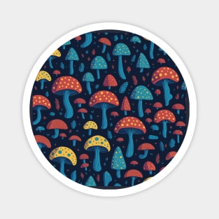 mushrooms pattern colorful Magnet